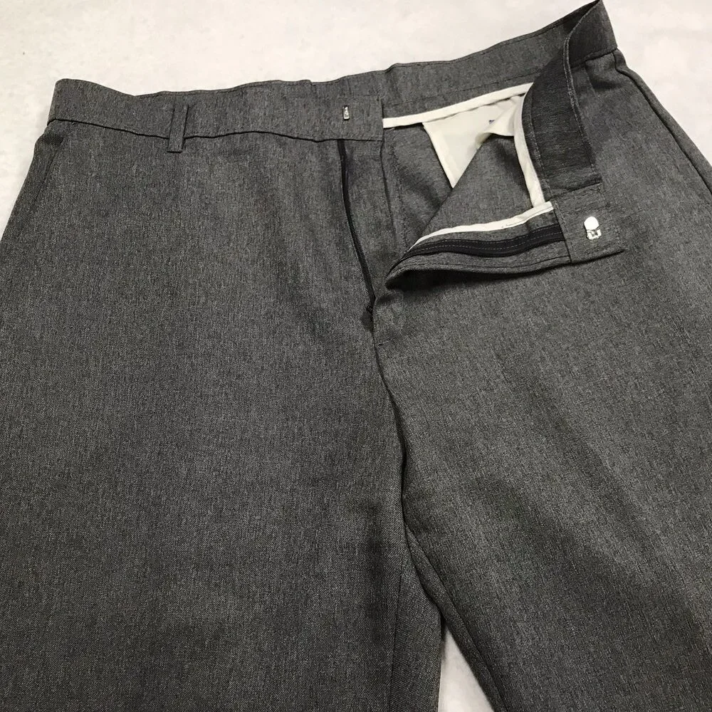 Vintage 80s LEVIS Action Slacks Pant Men 36x30 Gray Polyester Retro Disco Dacron